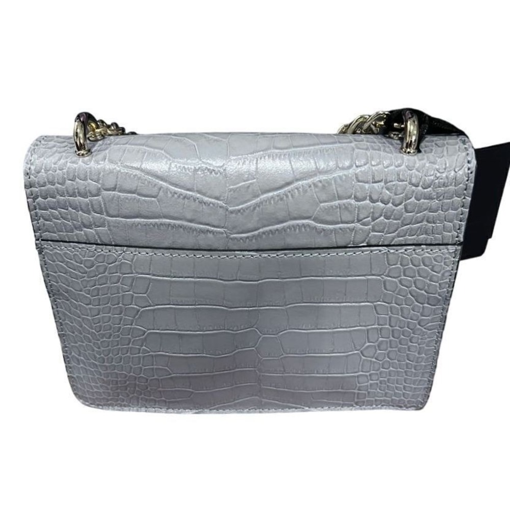 House of Harlow 1960 Croc-Embossed Leather Crossbody Bag with Two Straps Dustbag - Picture 3 of 6